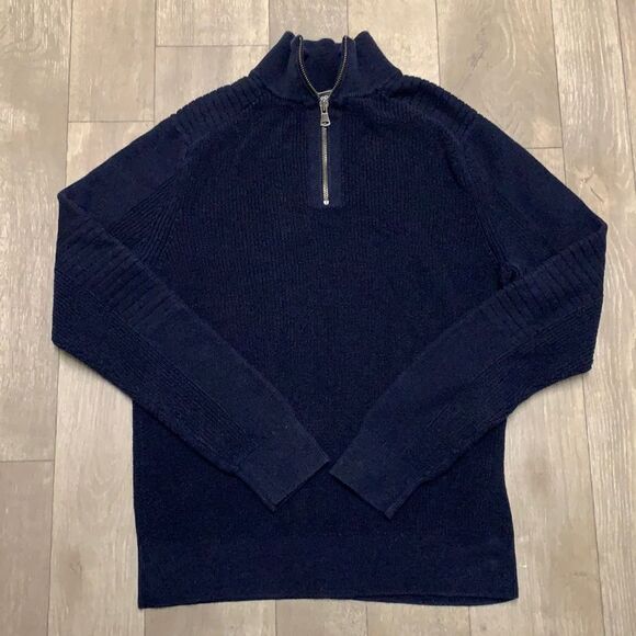 Mens Express‎ Quarter Zip Fitted Sweater - Picture 1 of 6